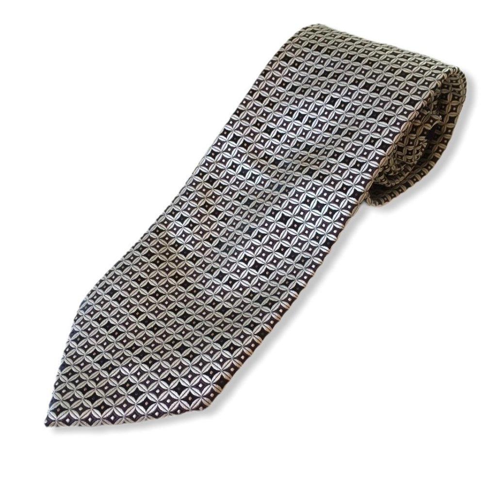 George Men's Neck tie 100% polyester gray tan